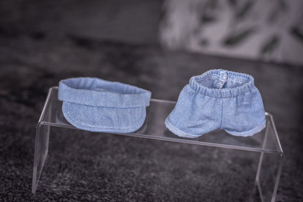 Denim Shorts & Visor